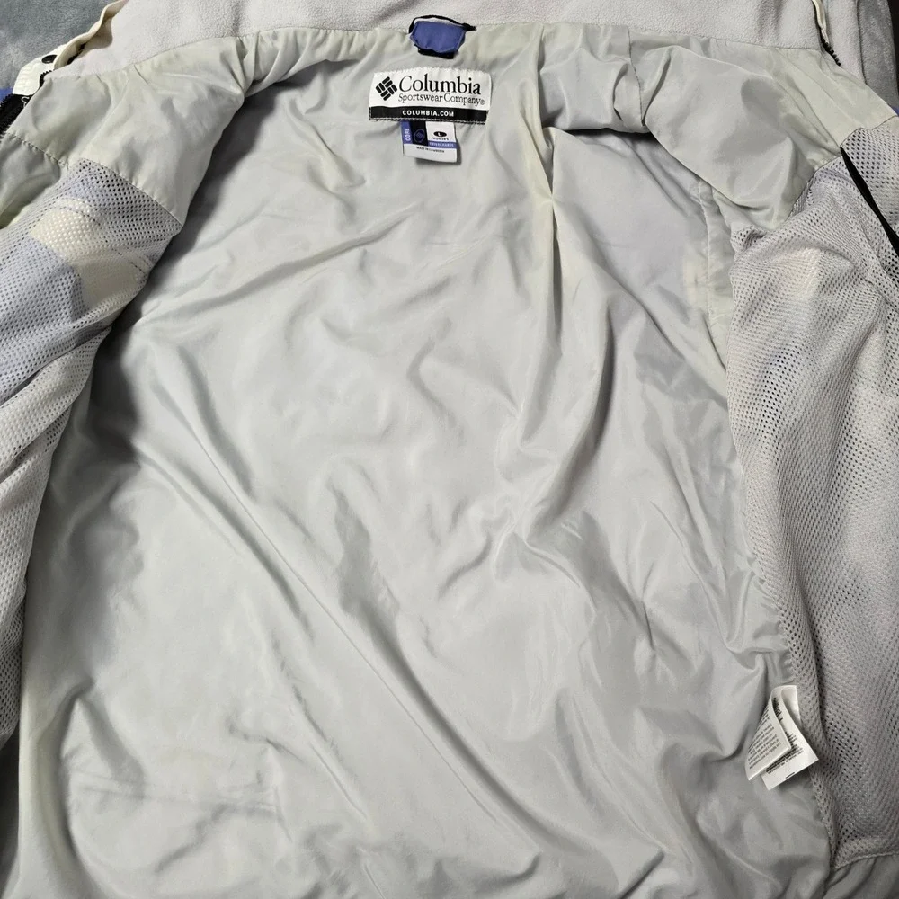 Columbia Women's Ski Jacket Size‎ L Lavender Blue White Winter Removable Liner